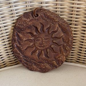 NWT Handmade Plaster Sun Ornament/Wall Hanging